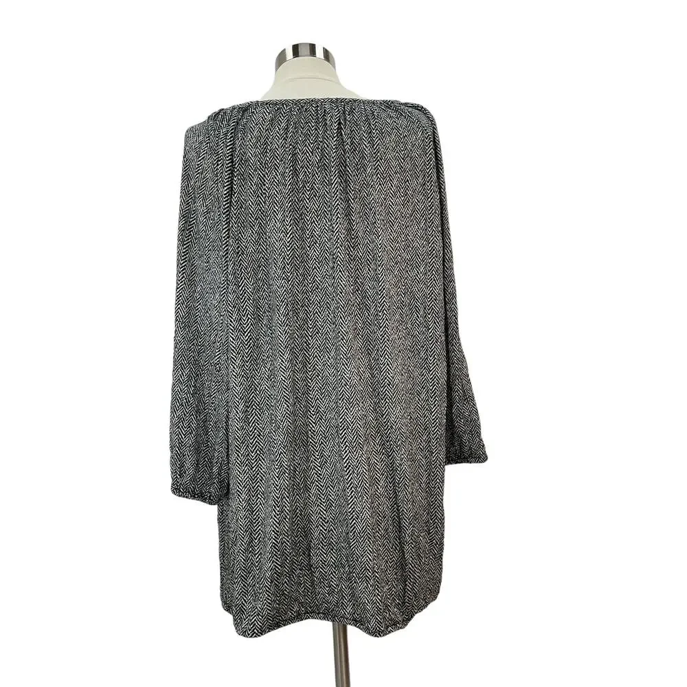MICHAEL KORS Black & White 3/4 Sleeve Blouse SZ 3X